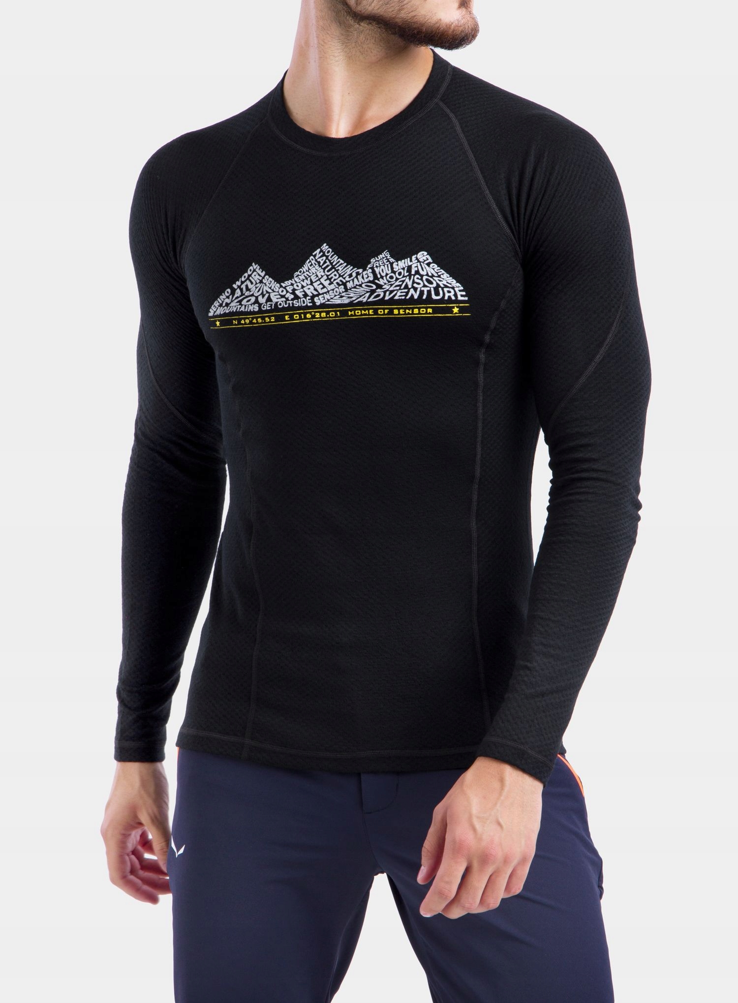 Mikina Sensor Merino Df Tee L/s černá adventure XXL