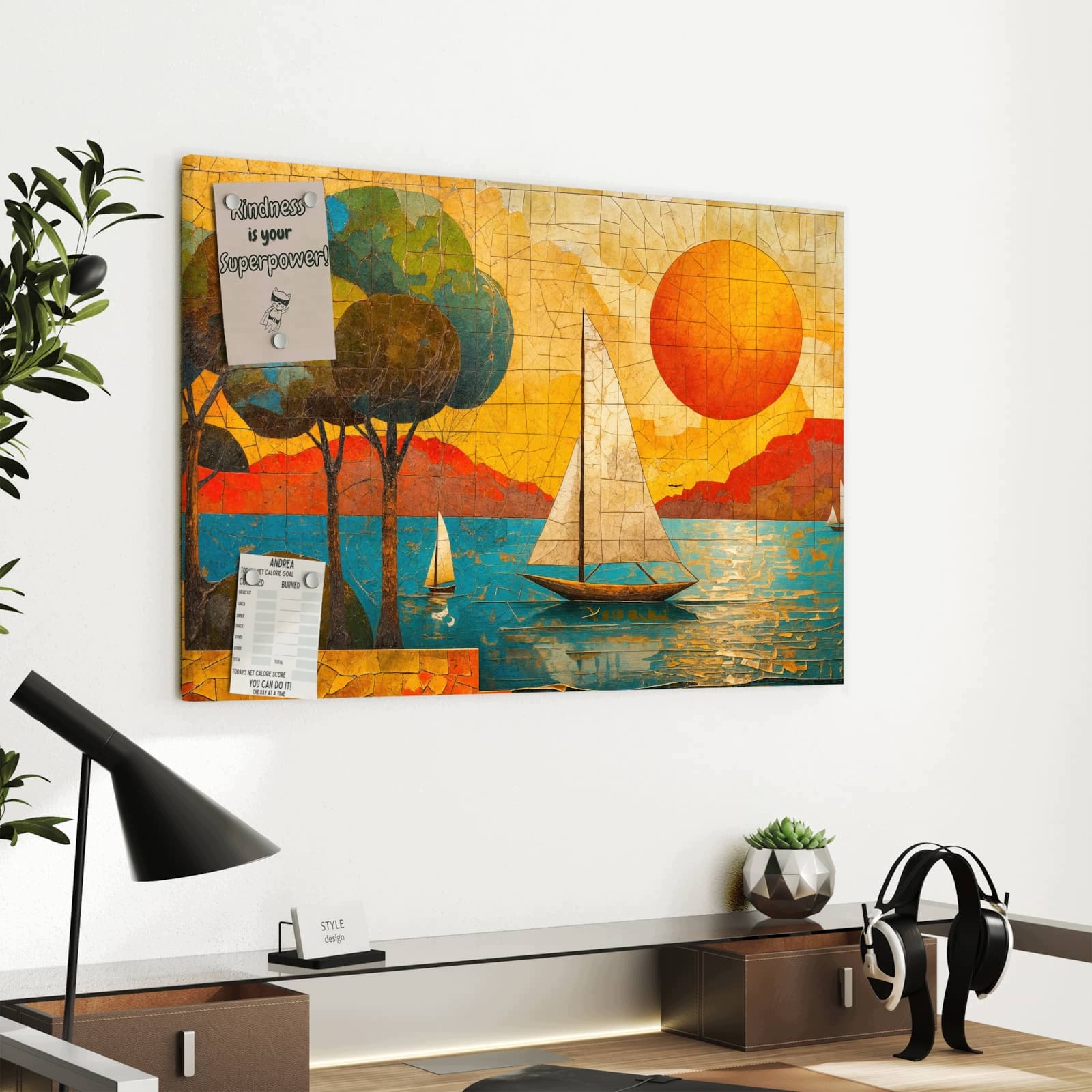 Magnetická tabule Žagluwka Západ slunce 60 × 40 cm