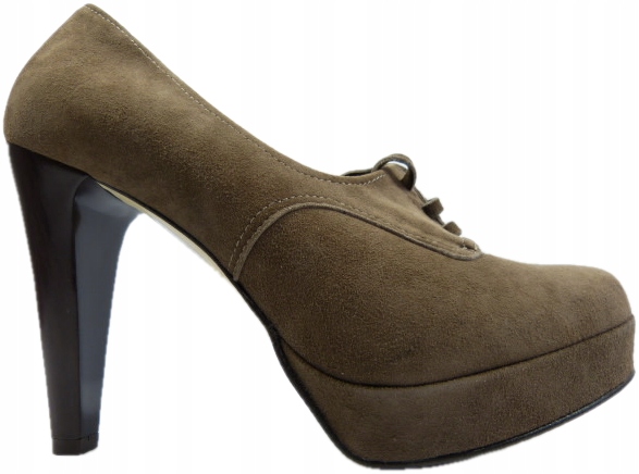 Hnědé kožené lodičky na platformě Sala 37