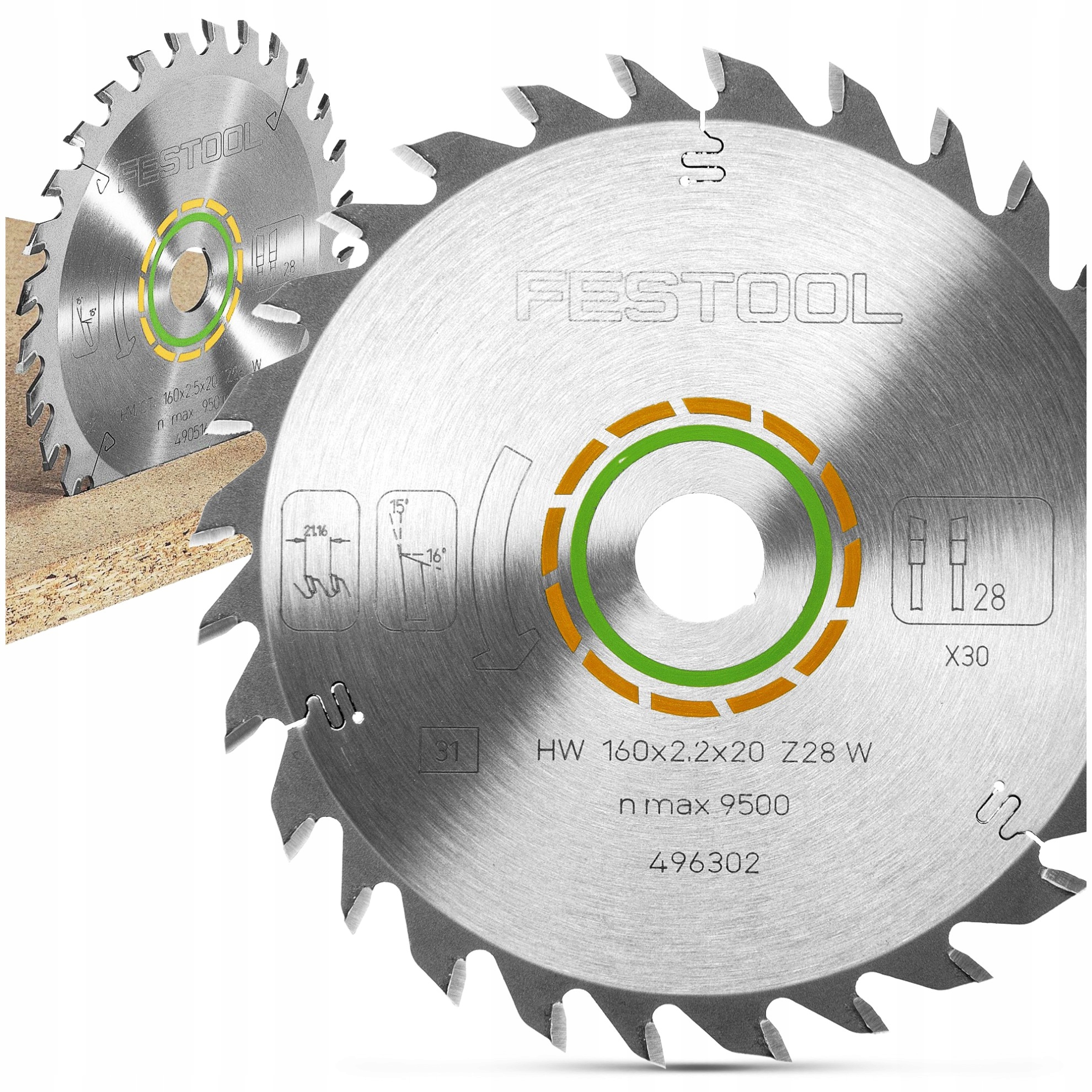 Tarcza Do Cięcia Drewna Płyty Osb Piły Ukośnicy Festool Hw 160x2,2x20 W28