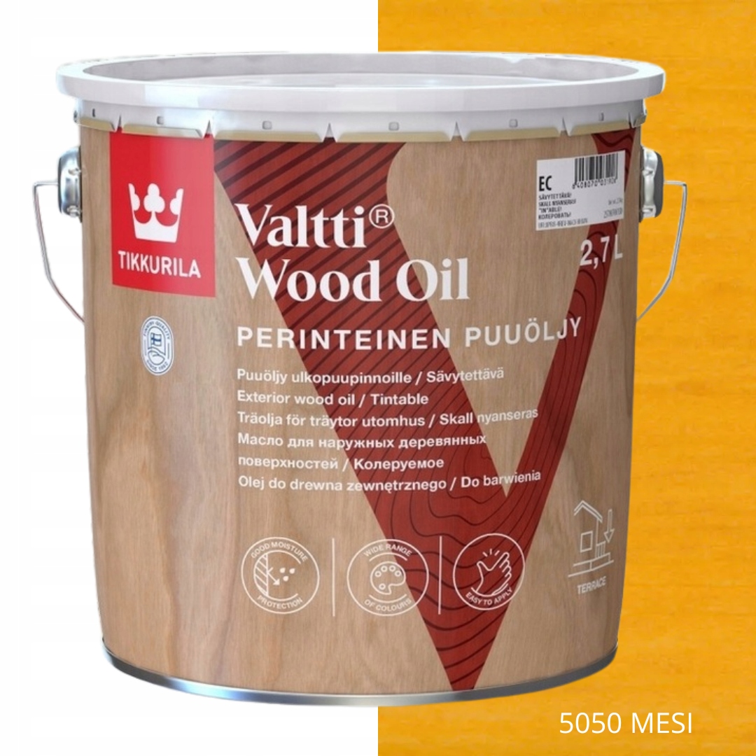 Tikkurila Valtti Wood Oil Olej Na Dřevo 2,7 L Barva 5050 Měsíců