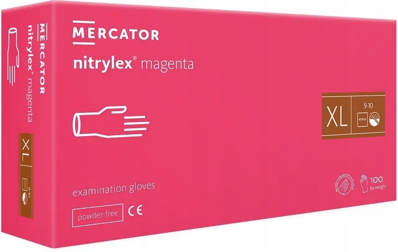 

Rękawiczki Nitryle Nitrylowe Magenta 10-XL 100SZT