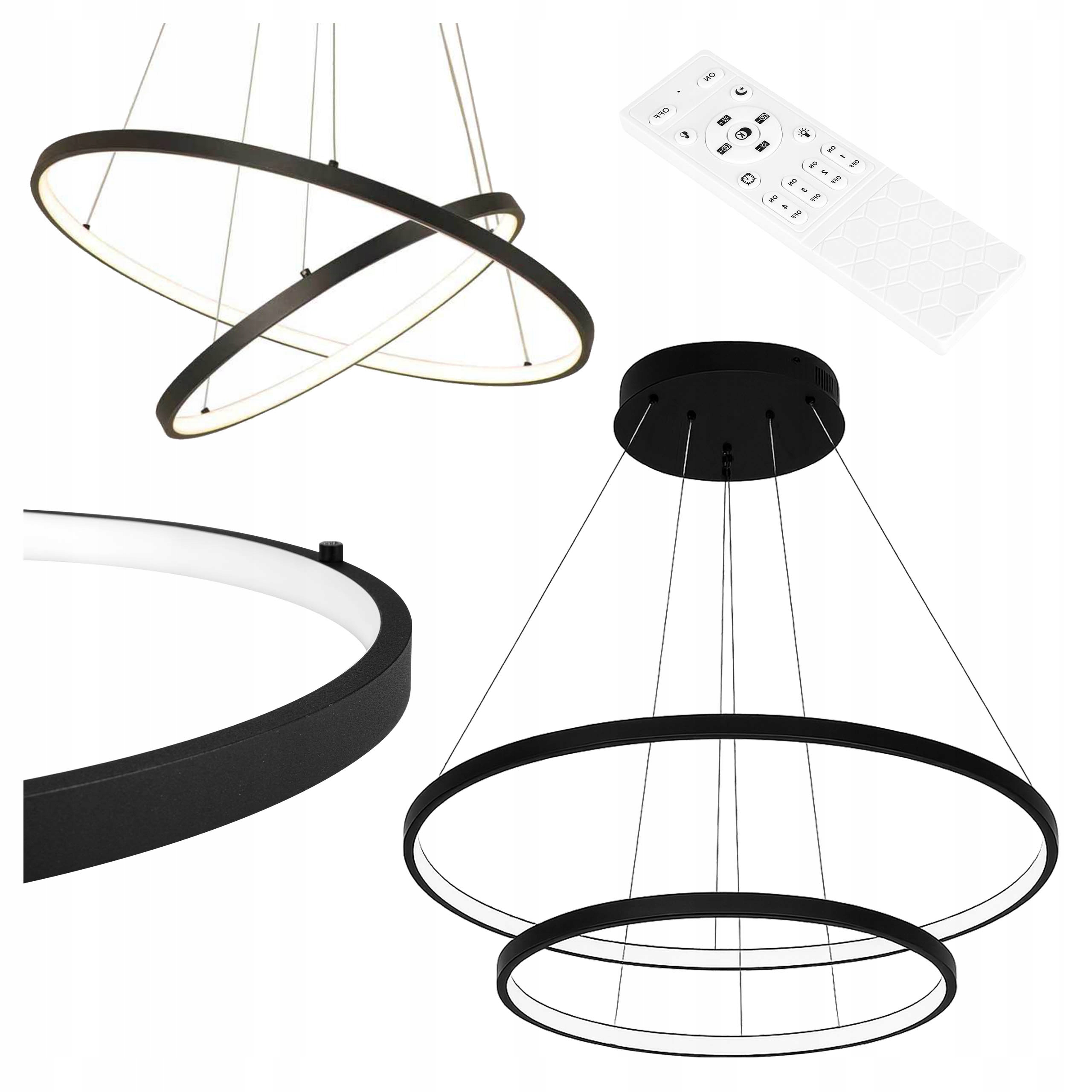 Závesná stropná lampa luster Ring Led Stropné Svietidlo Ø60 cm 3000-6500K moderný