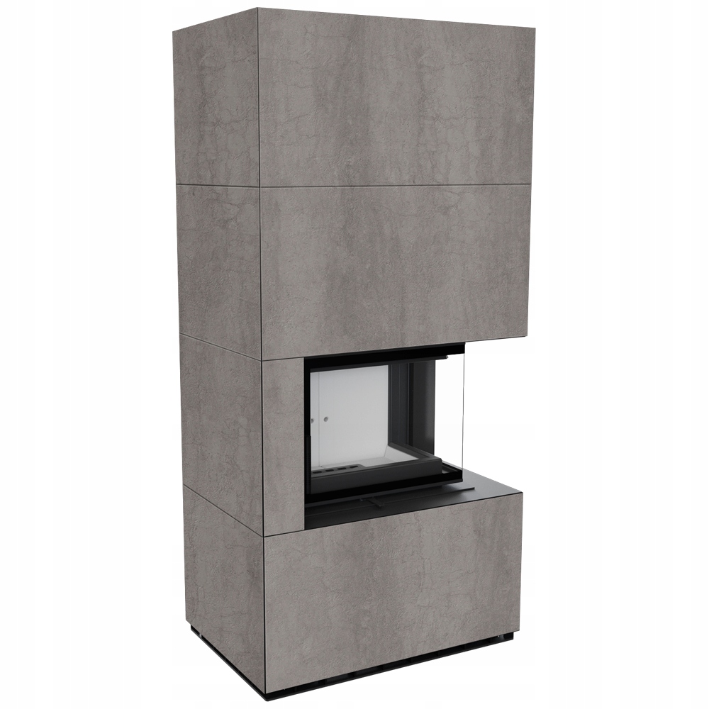Kominek modulowy Floki Box prawy 8 kW Fi 160 DI Savoia Grigia Bocciardata