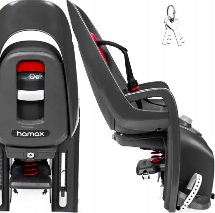 Hamax Fotelik rowerowy 22kg Caress (bagażnik) regulacja opacia &klucz, Red