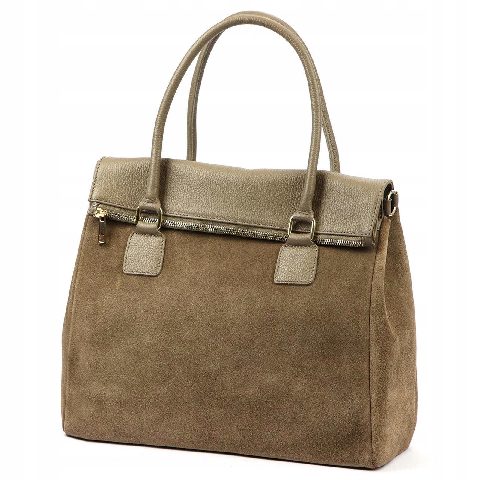 Dámská shopper kabelka z mokka semišové kůže A4 Luka