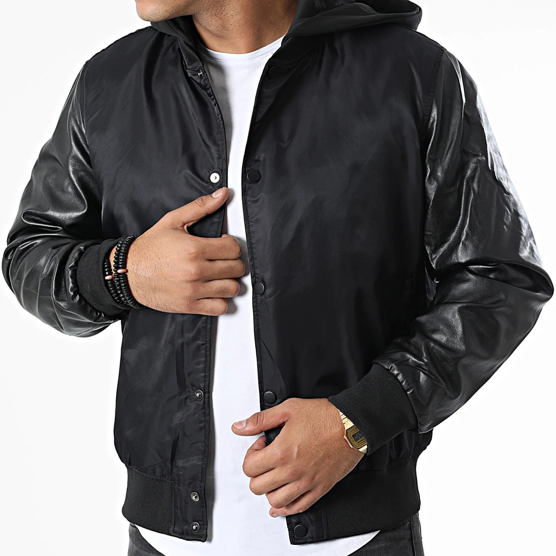 Pánská baseballová bunda Bomber Odnímatelná Kapuce