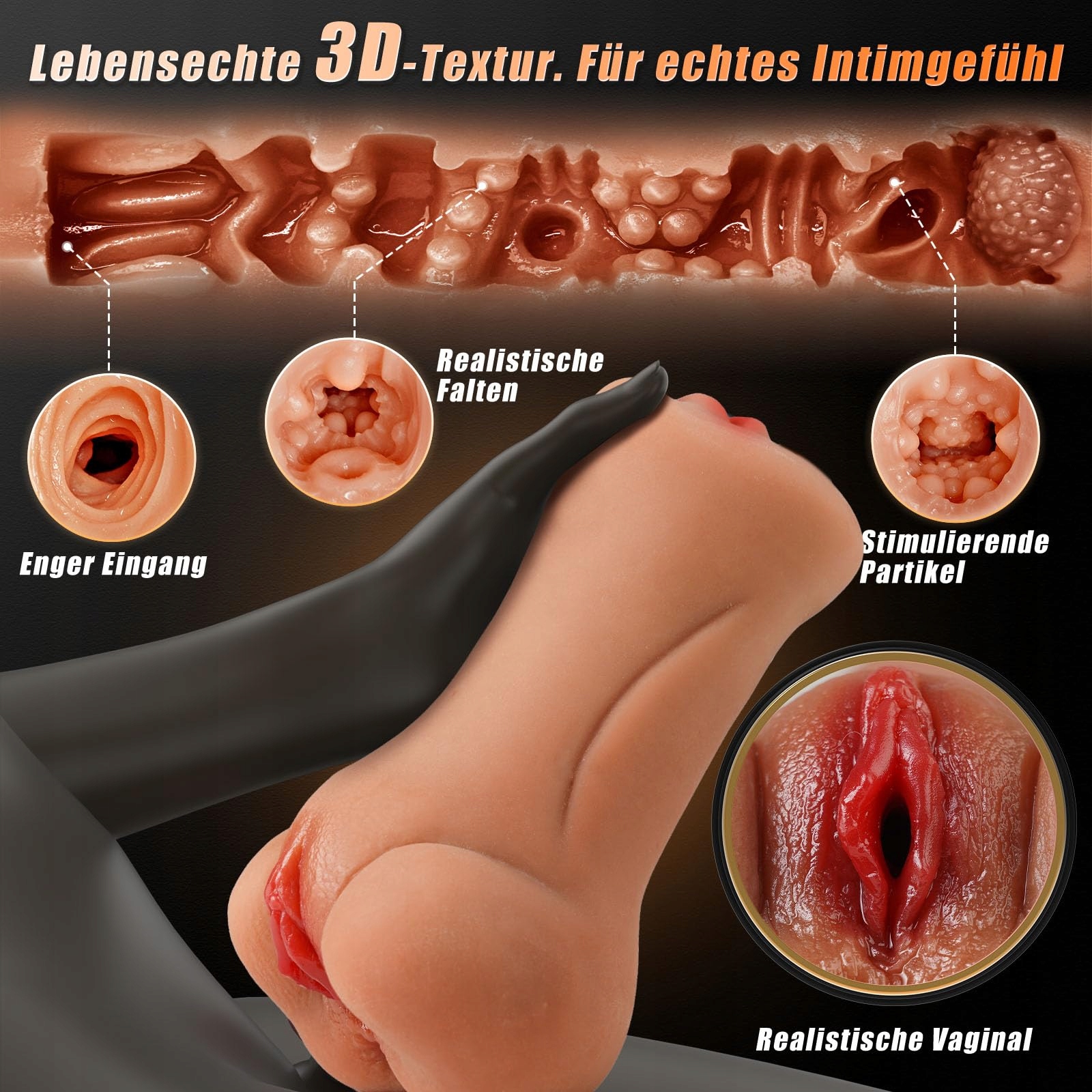 VIJISA Masturbator Dla Mężczyzn Realistyczny 3w1 Zestaw Zabawka 650g — miniatura 2