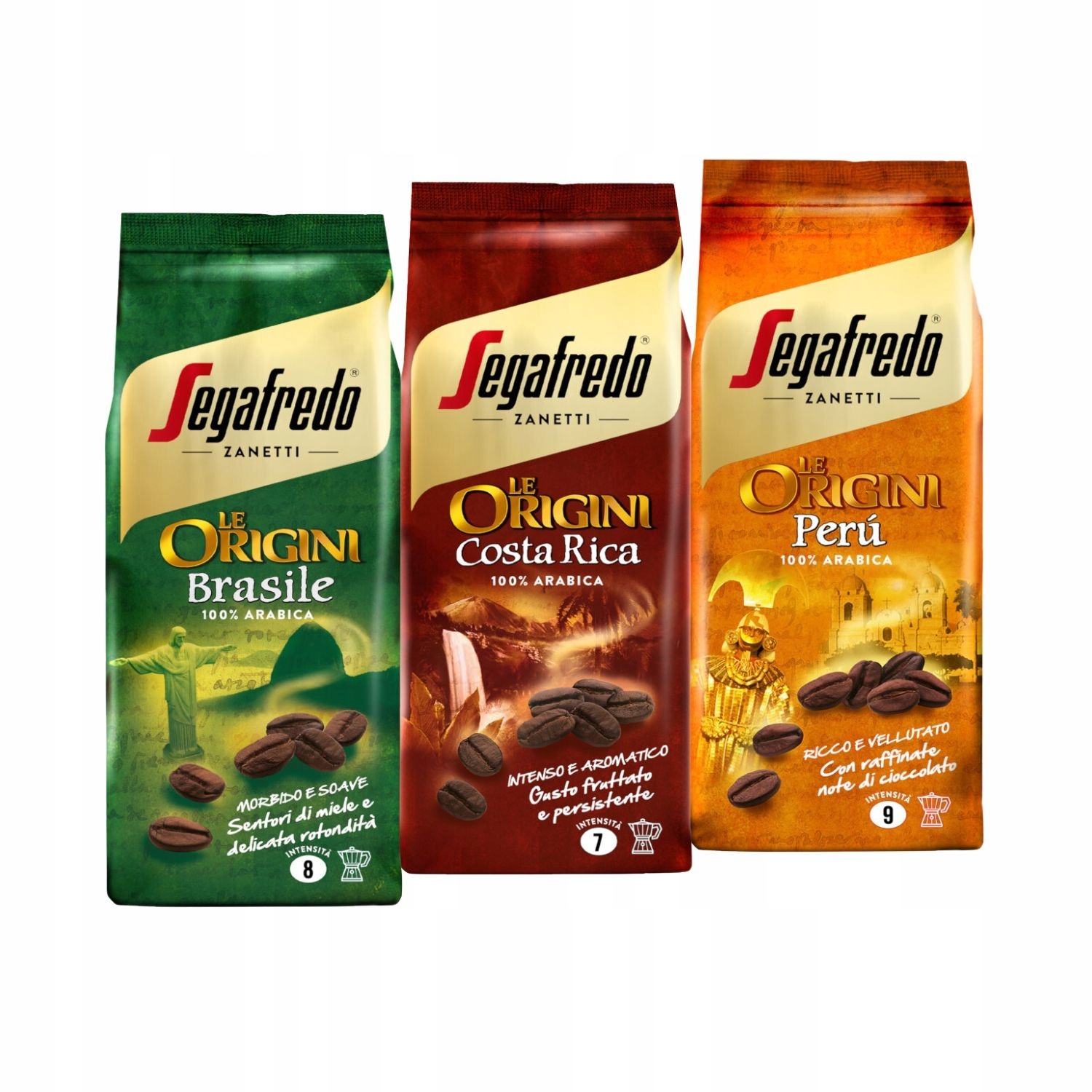 Zestaw Kawa mielona Segafredo Le Origini 100% Arabica 3 x 250 g