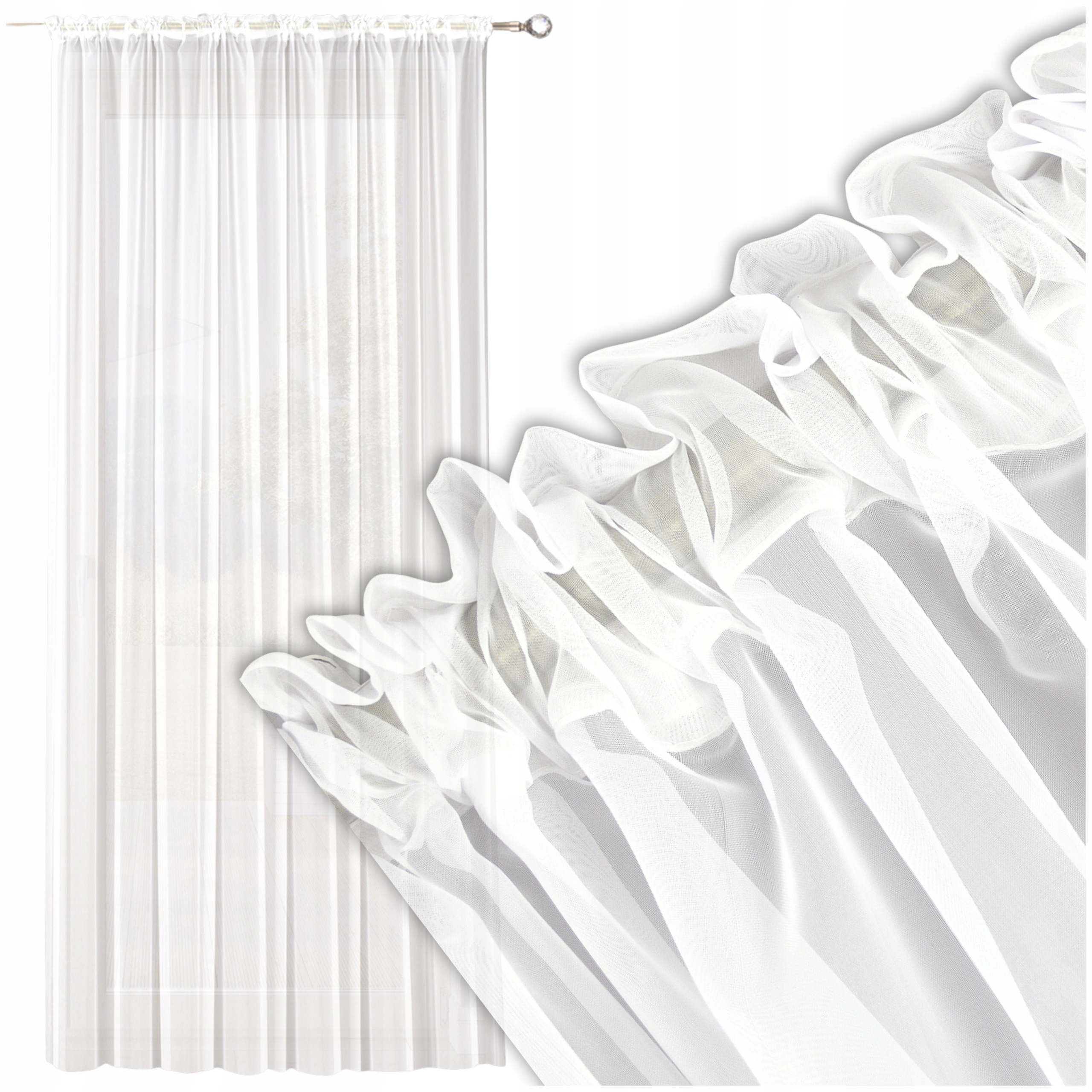 Firana Gotowa Na Taśmie Tunel Długa Woal 500X300 Firanka Z Taśmą Do Salonu