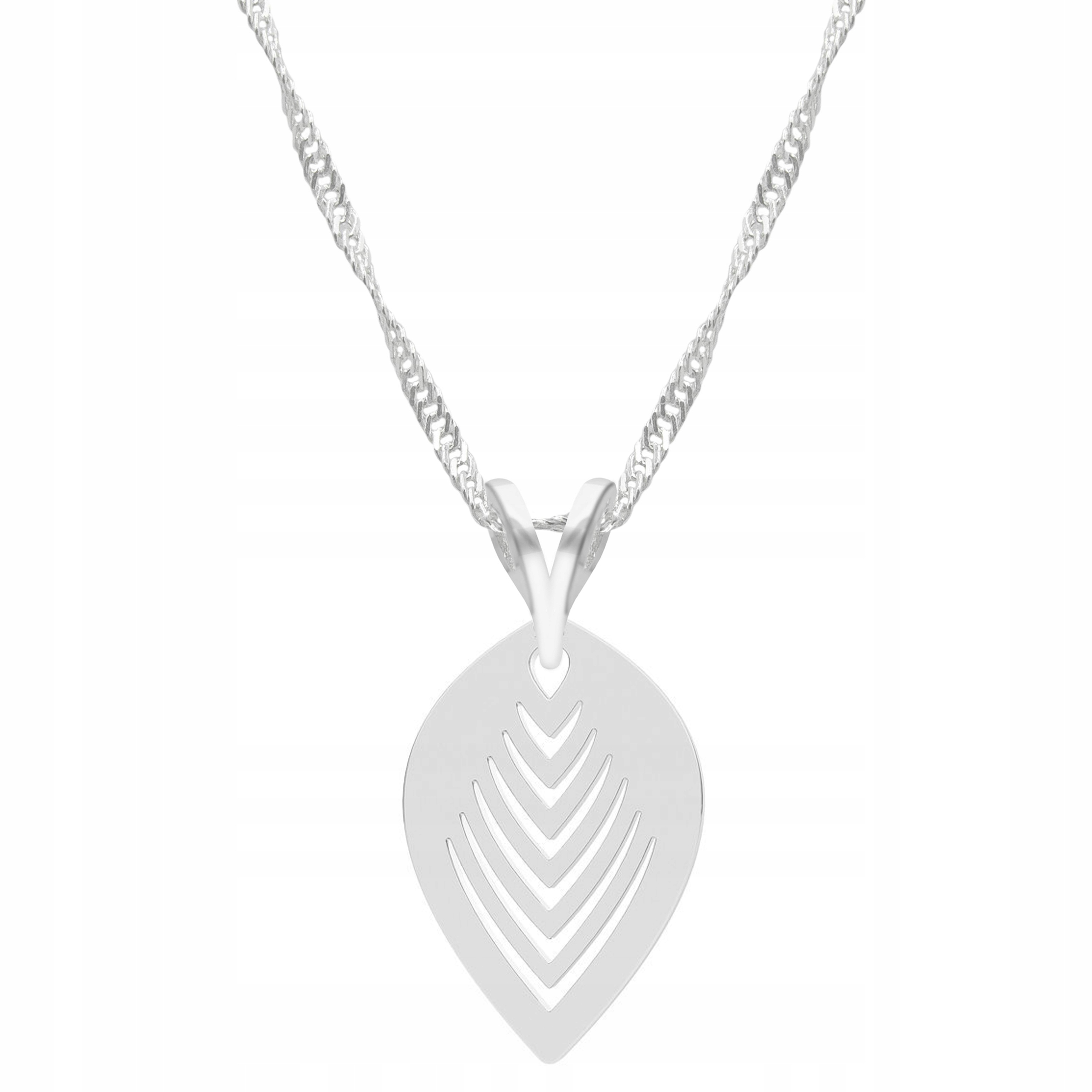 Stříbrný řetízek náhrdelník 925 Lístek List