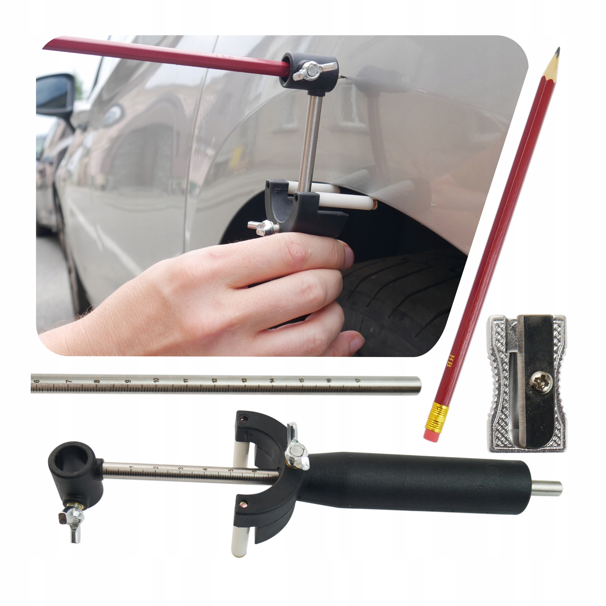 Cyrkiel Blacharski Do Rysowania Obrysów Nadkoli Rantów Narzędzie Pomiarowe