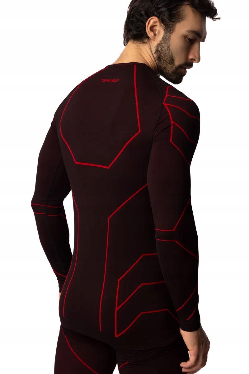 Koszulka termoaktywna długi rękaw SPAIO Rapid motocykl czarna czerwona XL Producent inny