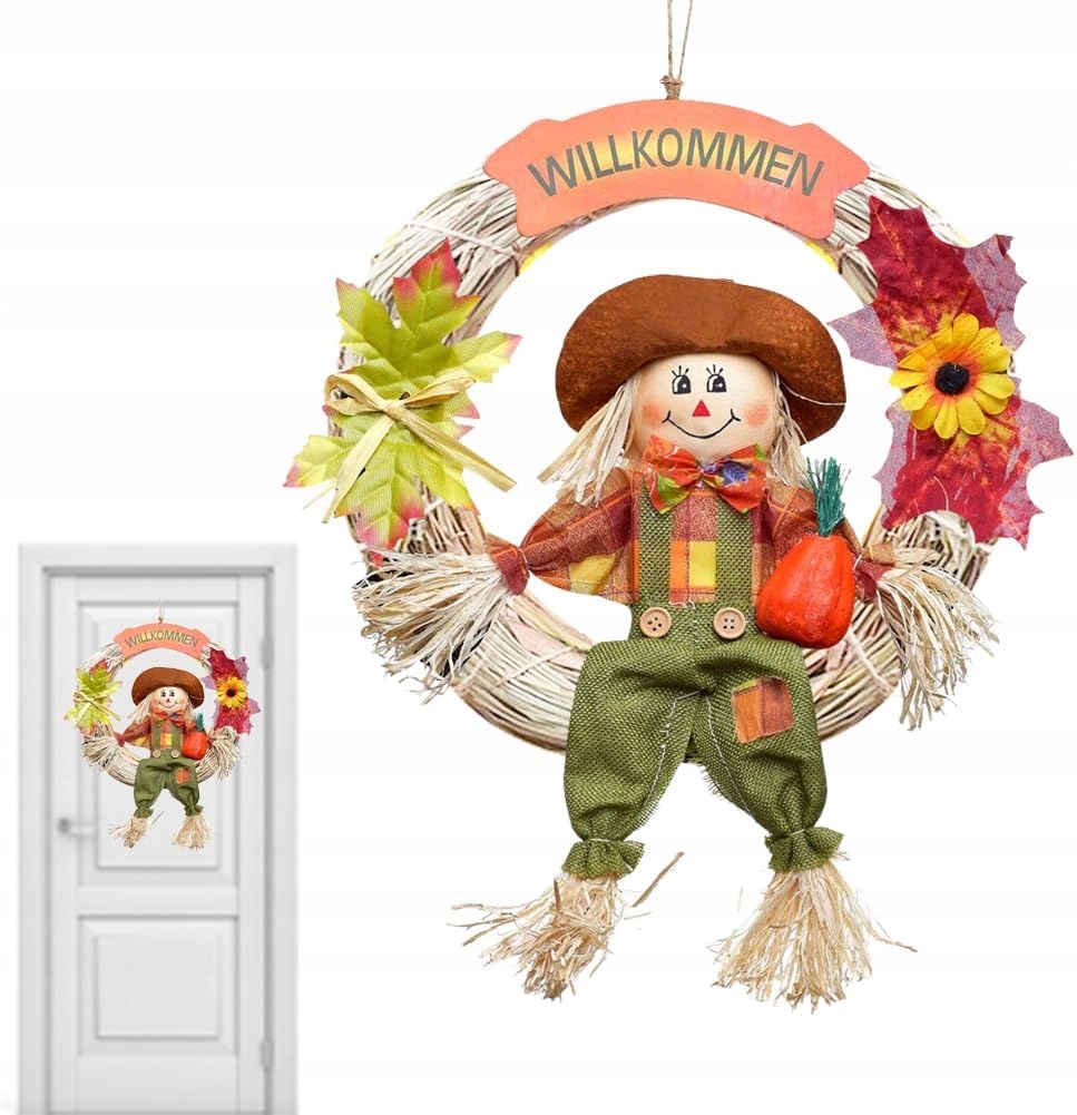 Věnec Na Dveře Se Strachem Z Vrabců Na Podzim