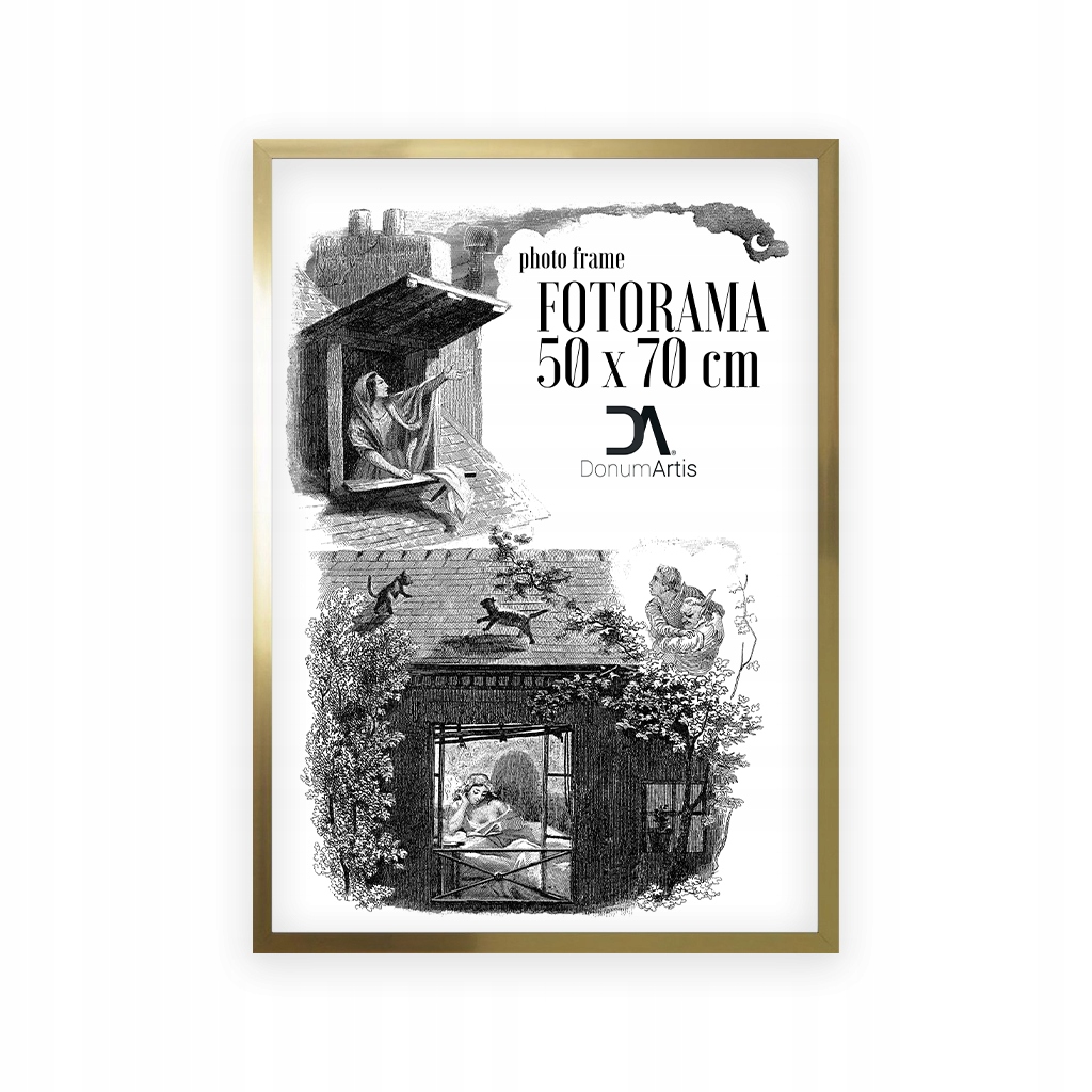 Fotorama Loft zlatý lesk 50x70 nástěnné svítidlo