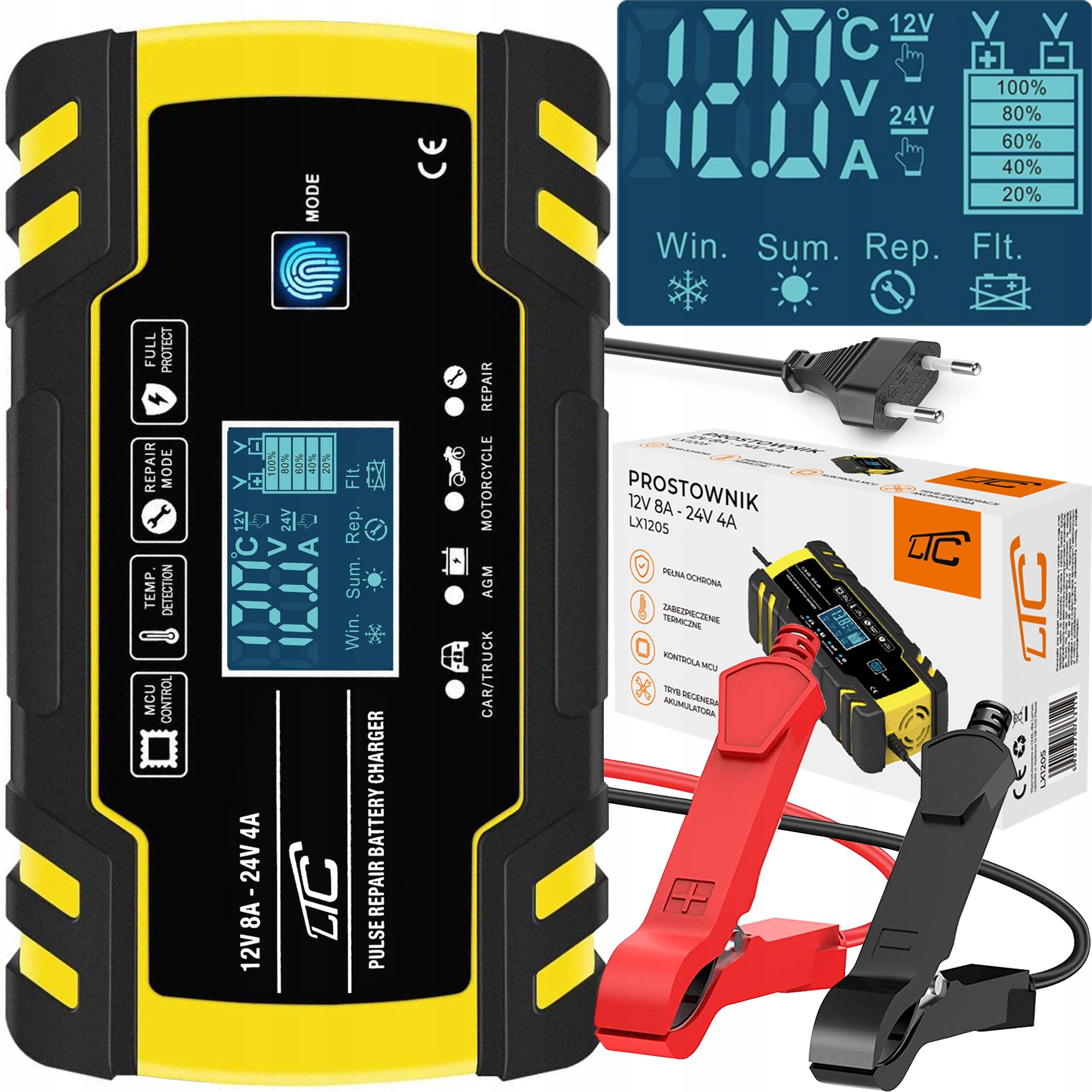 АВТОМАТИЧЕСКИЙ ВЫПРЯМИТЕЛЬ С ФУНКЦИЕЙ РЕМОНТА 12V 24V