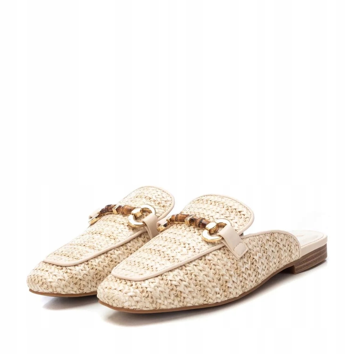 Xti Béžové Nazouváky S Pleteným Materiálem A Ozdobou 37 6DA