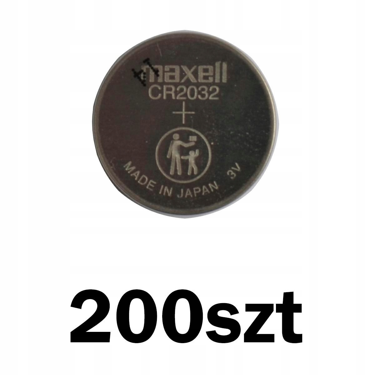 Baterie Maxell CR2032 3V Komplet 200 Kusů Podnos