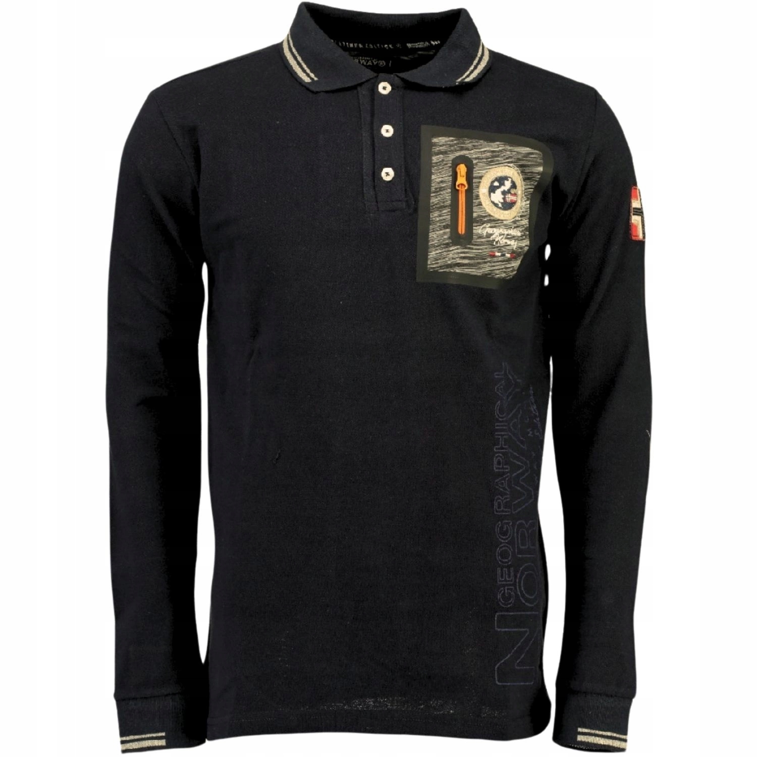 Tričko pánské Geographical Norway polo bavlněné módní černé vel. M
