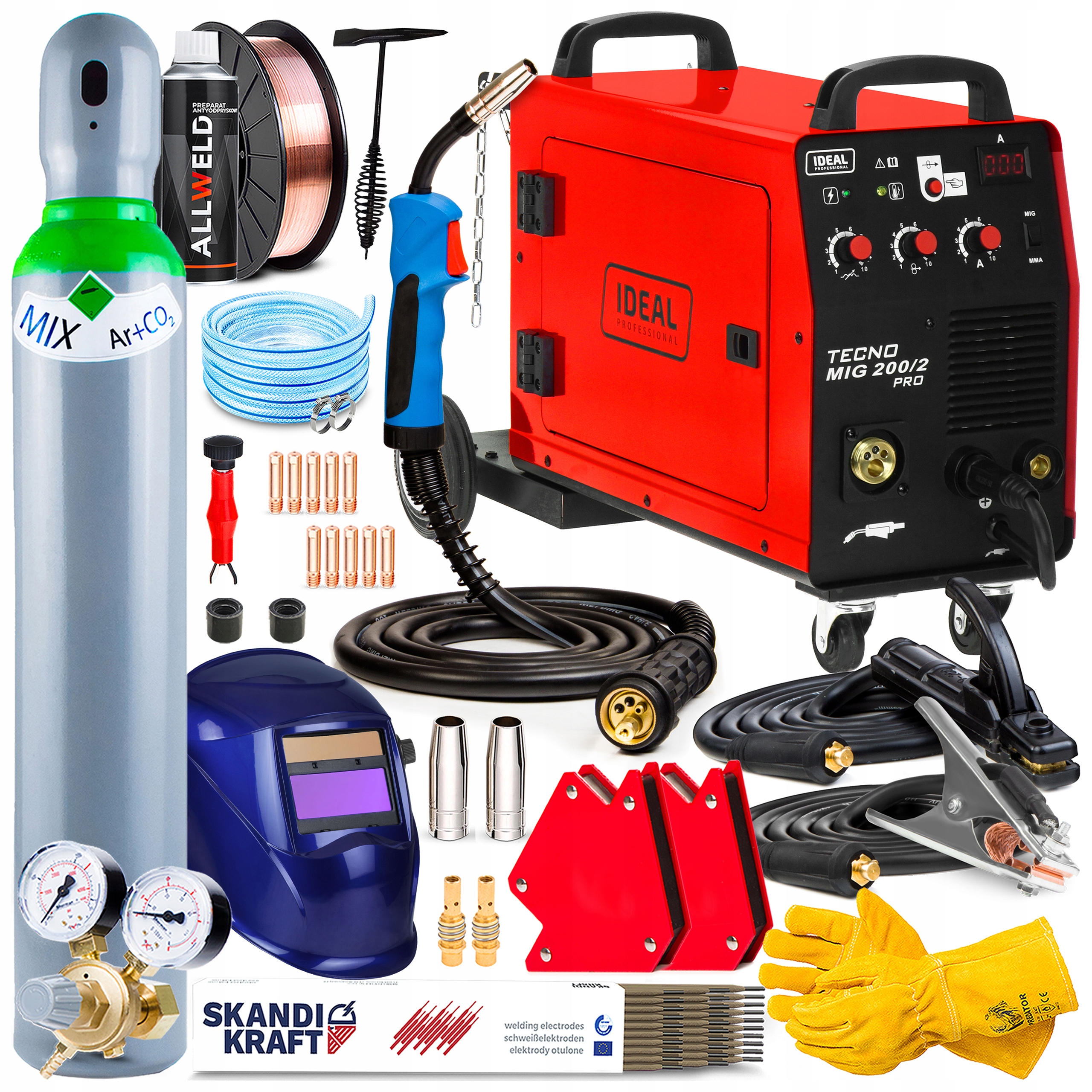 Svářečka Migomat Ideal Tecno Mig 200 Pro Mma Flux 230V 400V 200A Hliník