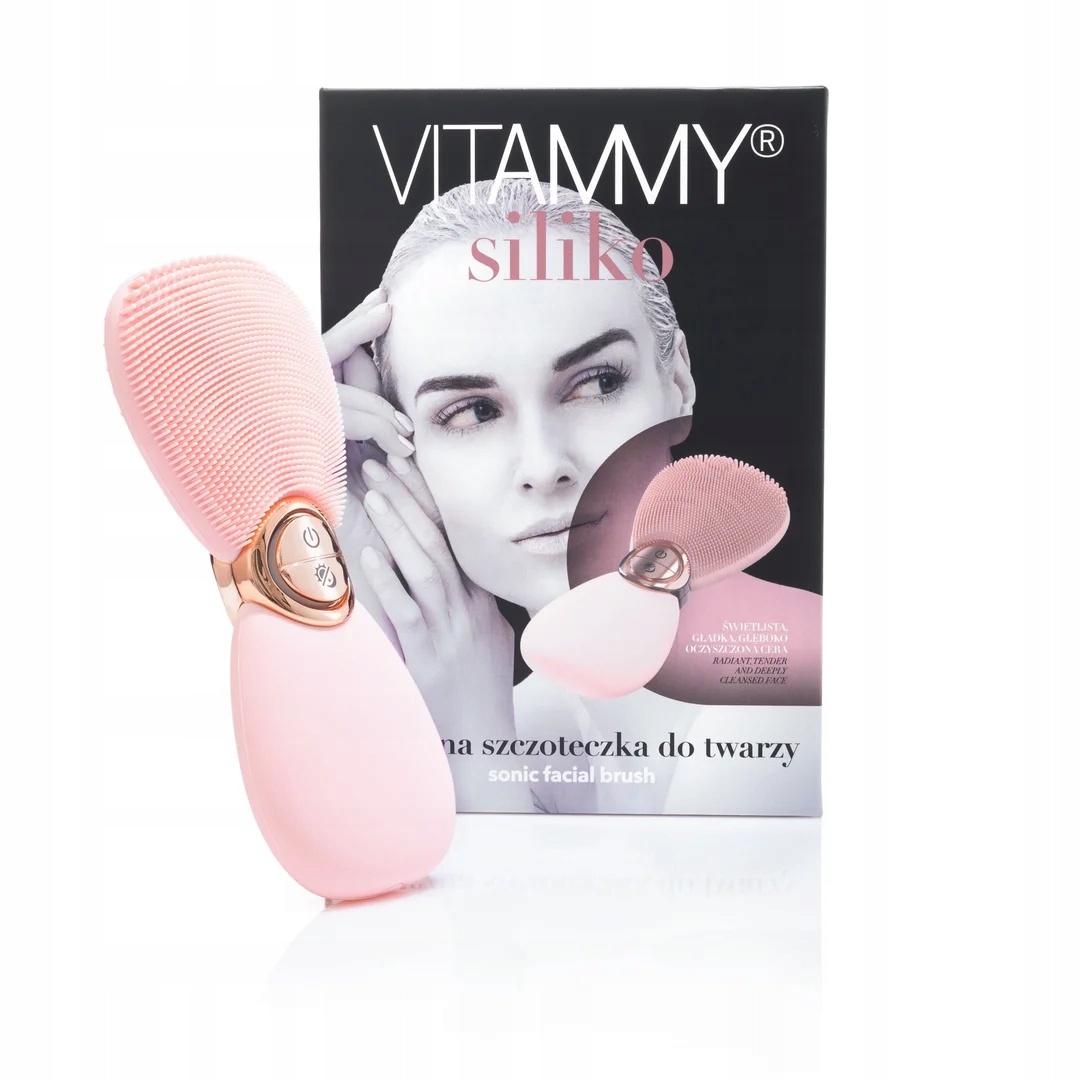 Vitammy Siliko Pudrová Růžová Sonický kartáček na obličej, masážní přístroj,...
