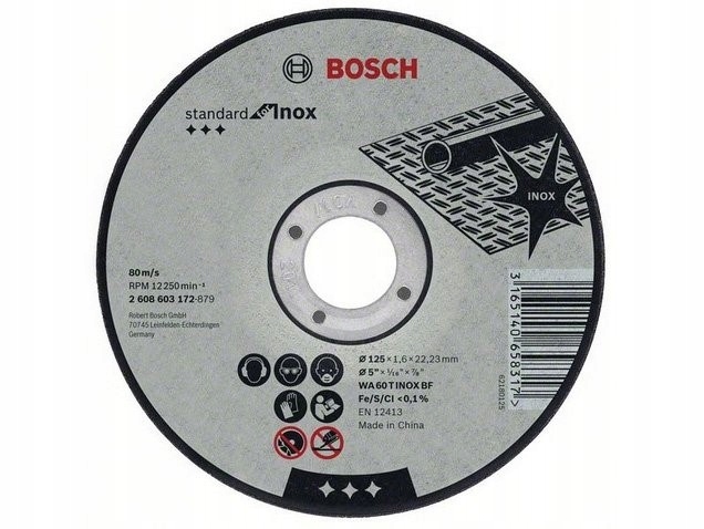 

Bosch Tarcza do cięcia stali Inox 125/1,6mm