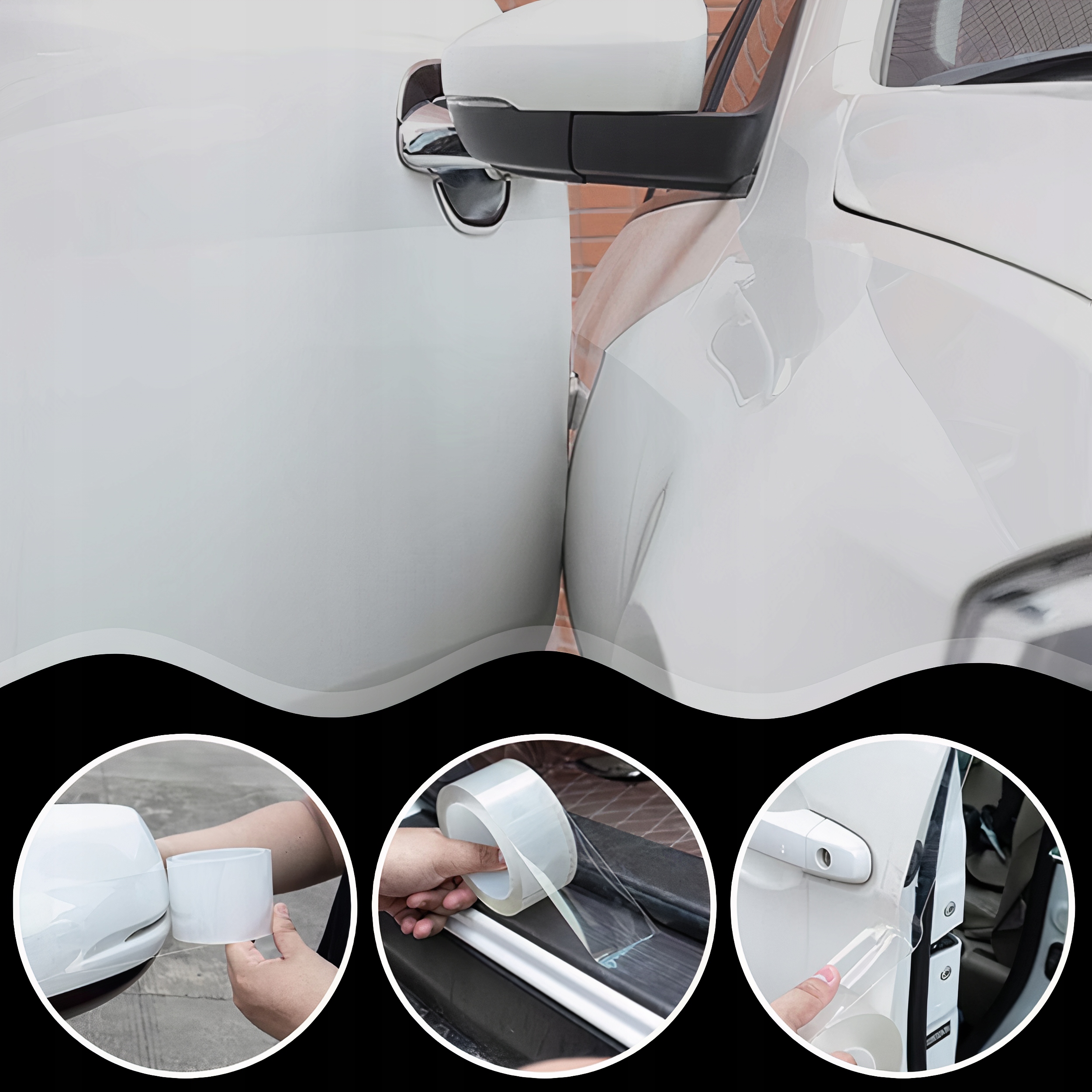 FOLIA TAŚMA OCHRONNA NA PROGI SAMOCHODU 70mm x 5M Producent inny