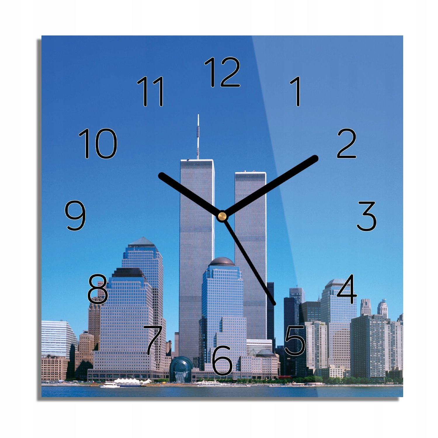 

Dwie wieże widok Ny foto-zegar nowoczesny 30x30