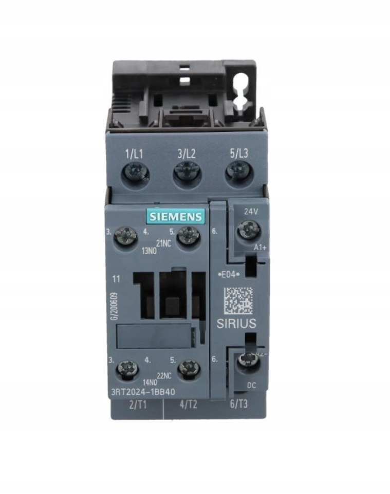 Stýkač Výkonu 3-FÁZOVÝ Siemens Sirius 5,5kW 12A 24VDC 1NC+1NO 3RT2024-1BB40