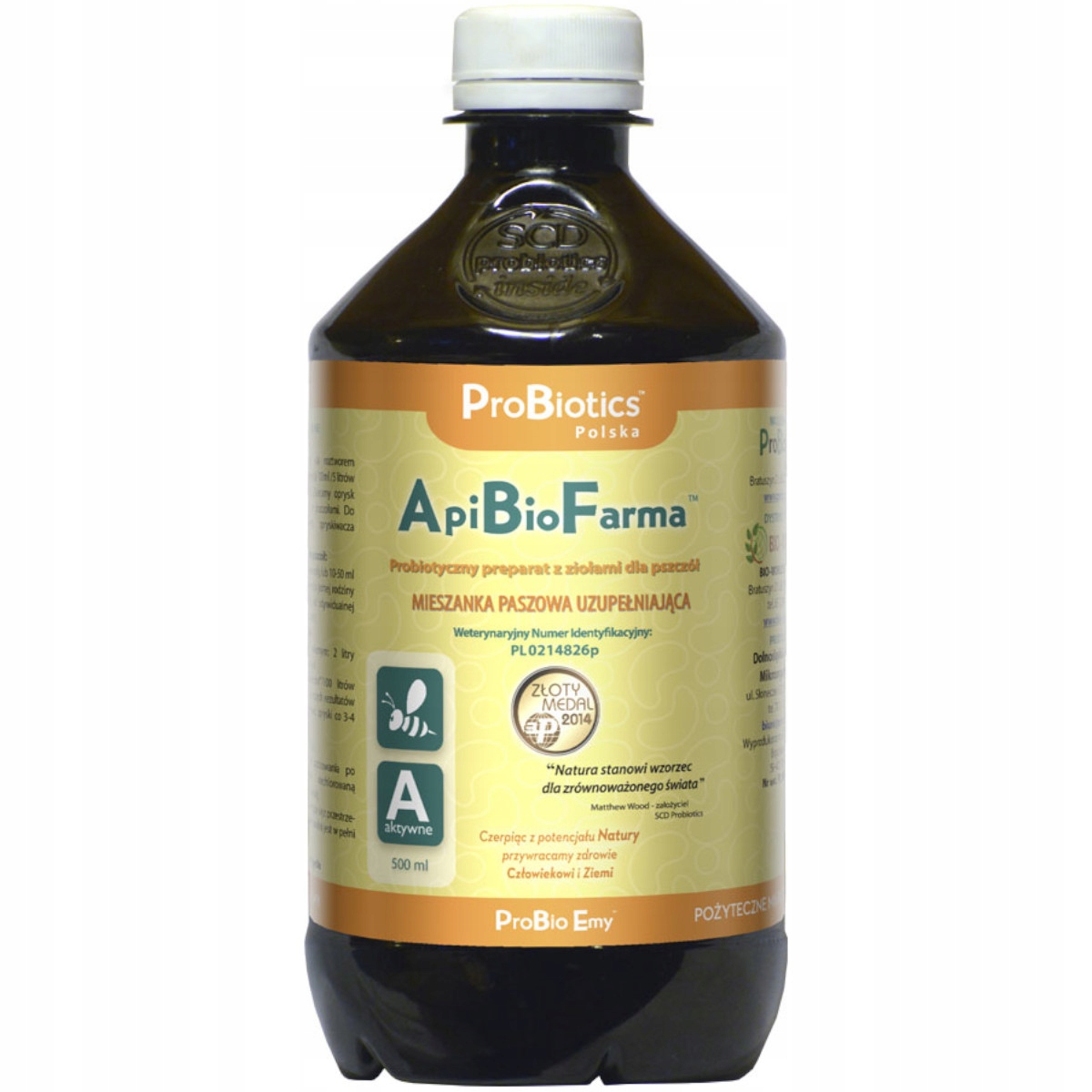 APIBIOFARMA 500ML PROBIOTYK DLA PSZCZÓŁ PROBIOTICS MIESZANKA PASZOWA