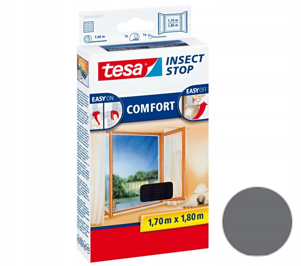 

Tesa Comfort Moskitiera Na Okno 1,7m x 1,8m Czarna