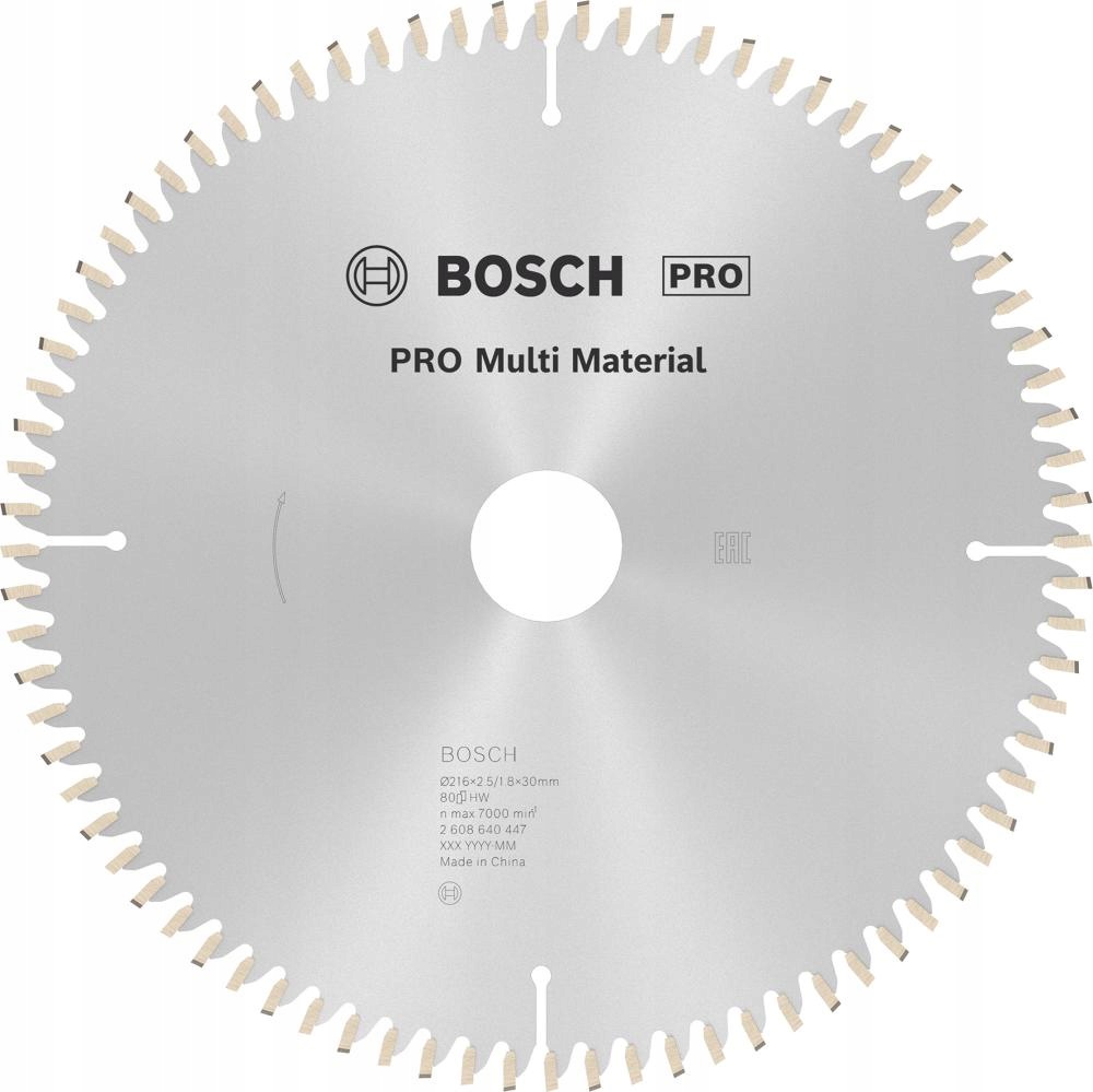 Kotouč pro kotoučovou pilu Hm 216x2,5/1,8x30 80Z Bosch Ve Multi Material