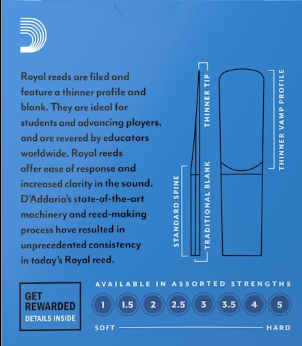 Stroik saksofon altowy alt 2,5 Rico ROYAL Daddario RJB1025 1 szt. EAN (GTIN) 046716532961