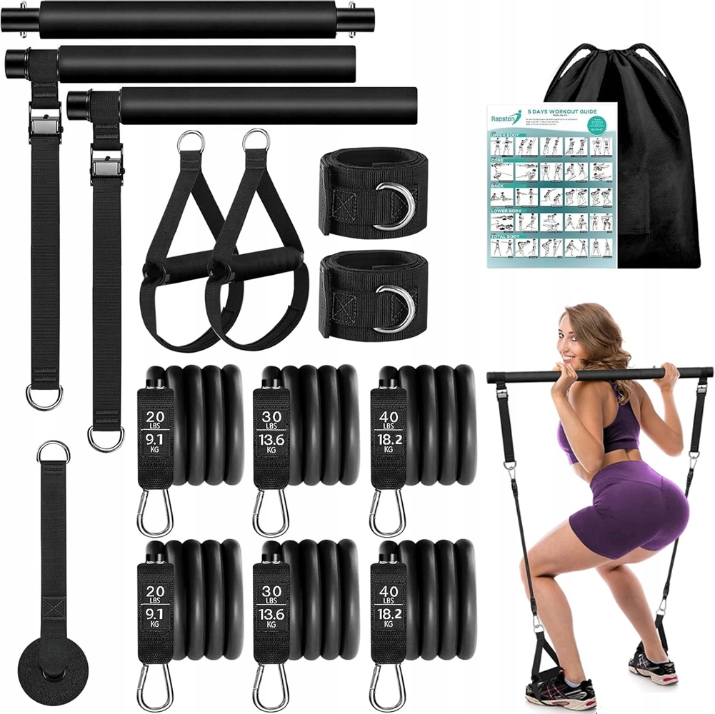 Tréninková Tyč S Expandery Pro Pilates Fitness (20-40 Lbs)