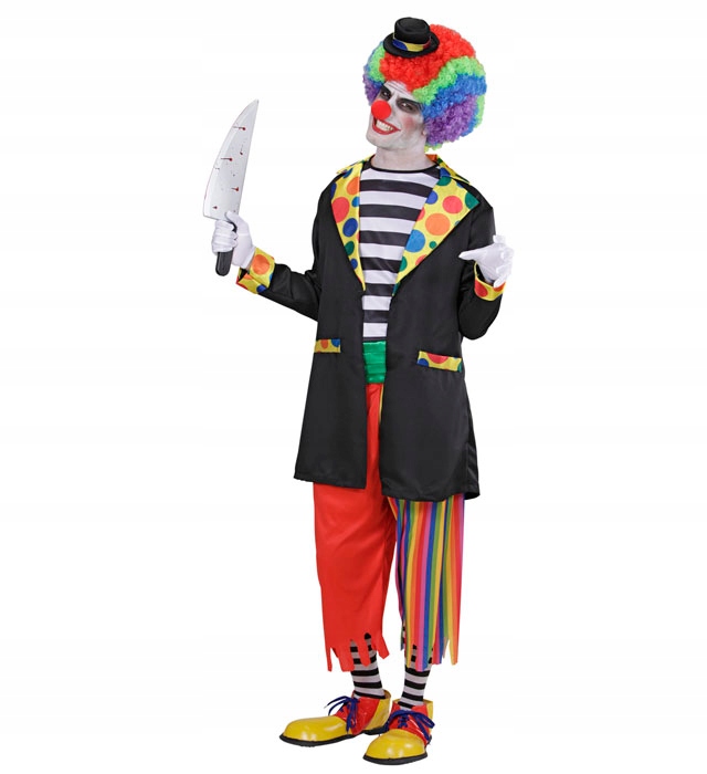 Kostým Zlý klaun Kostým Převlek na Halloween Temný klaun Bunda M