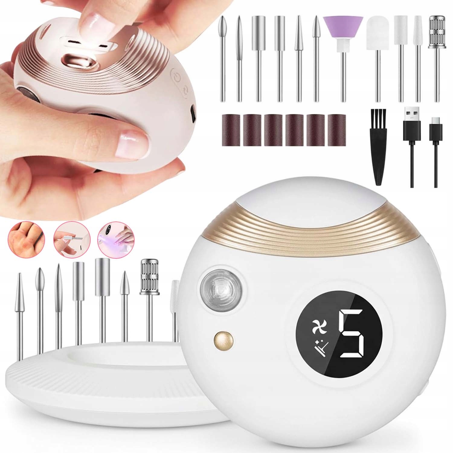 Elektrická Led Kleštička Na Nehty S Usb Nabíjením A Odpovídajícím Akcesoria