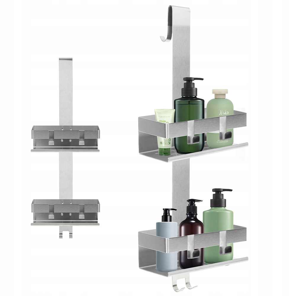Závěsná Koupelnová Polička Pod Sprchu Nerezová Do Koupelny, Kovové Koše