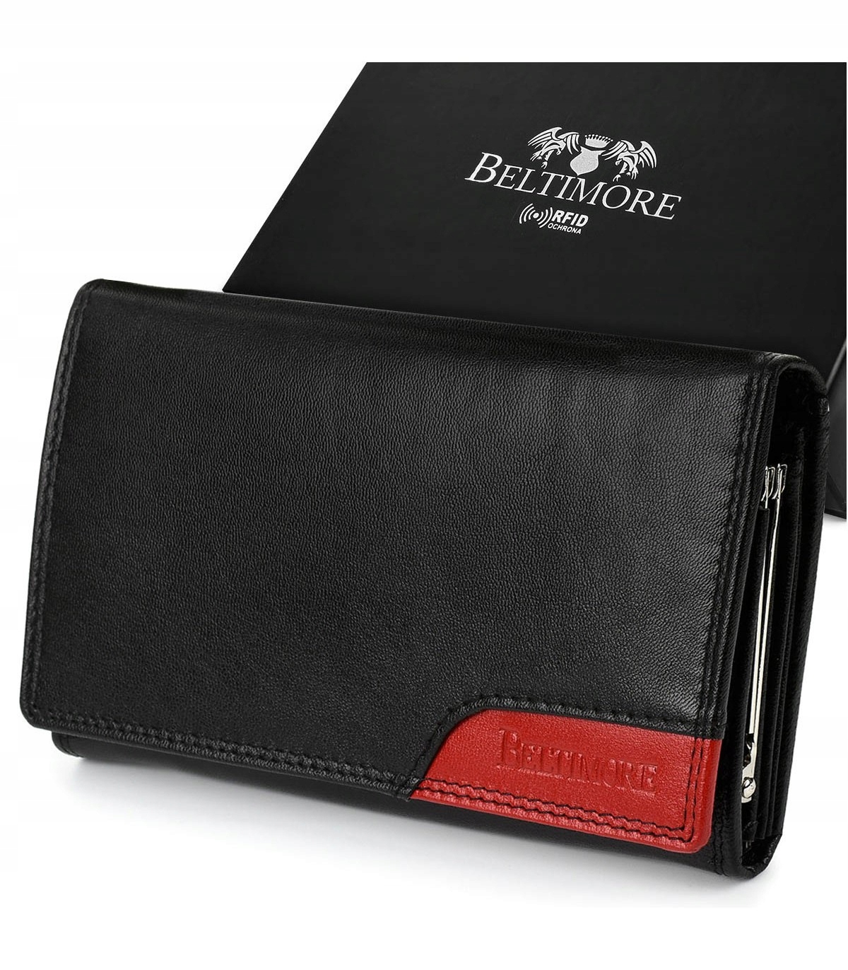 

Portfel Skórzany Damski Duży Suwak Rfid Skóra