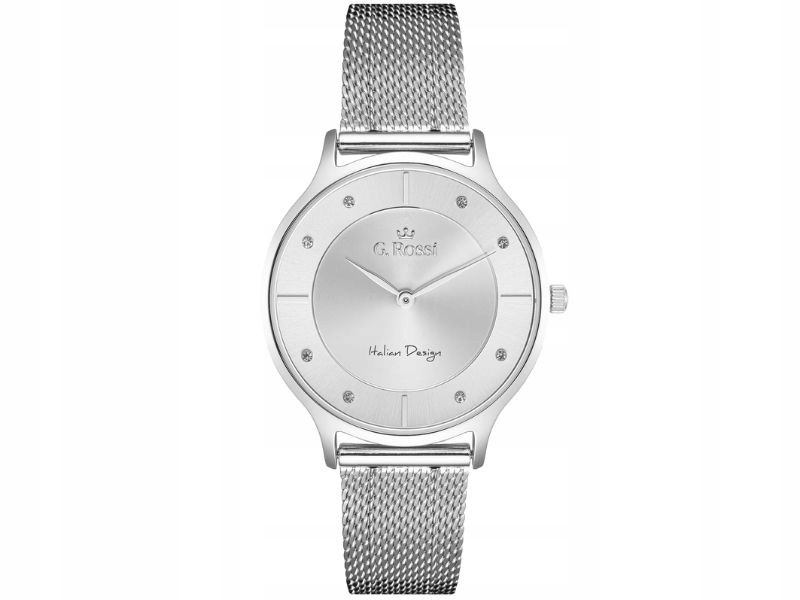 Dámské hodinky na ocelovém náramku s elegantní bílým ciferníkem a zirkony