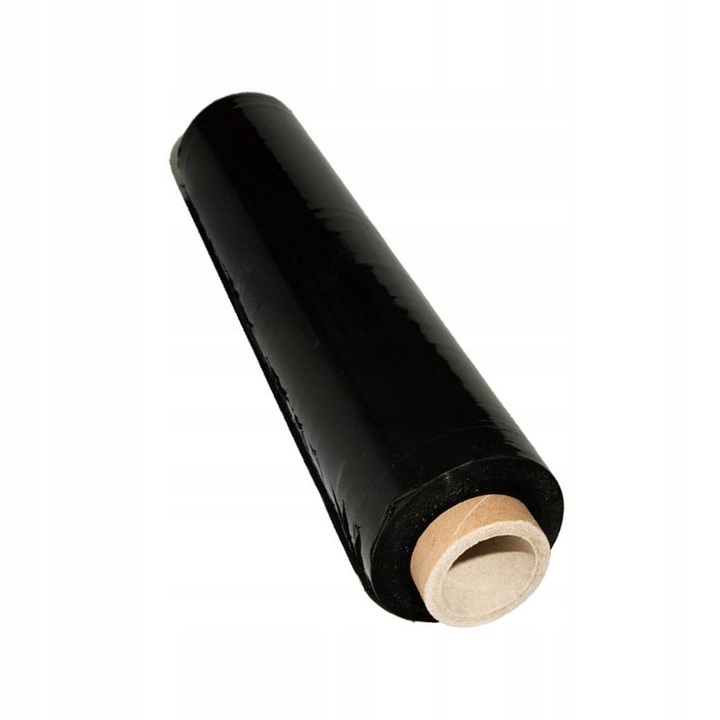 FOLIA STRETCH CZARNA ROLKA 3 KG CIENKA TUBA GILZA