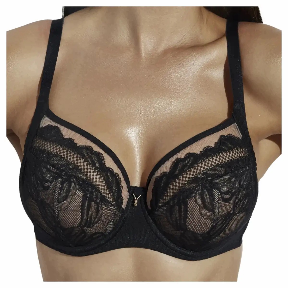 Ava Měkká krajková podprsenka soft Eternity 2292 černá pohodlná 85F