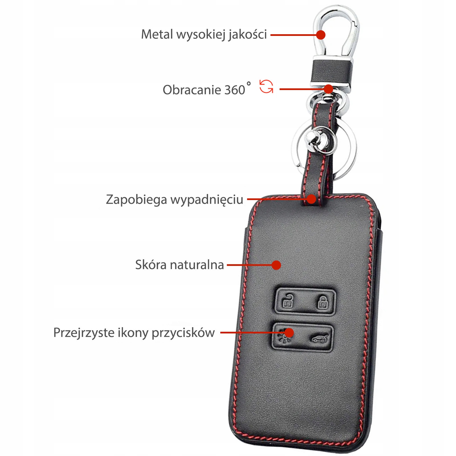 Skórzane etui pokrowiec na kluczyk kartę RENAULT DACIA Duster Sandero Logan Numer katalogowy producenta D#2