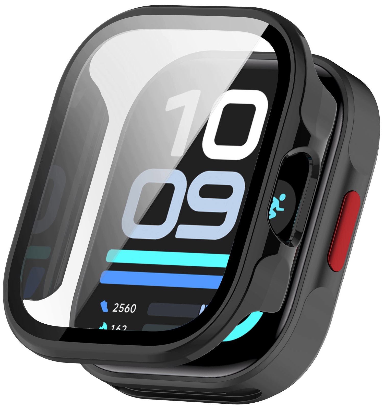 Etui Szkło Hartowane 2w1 do Xiaomi Redmi Watch 6 Lite Czarny