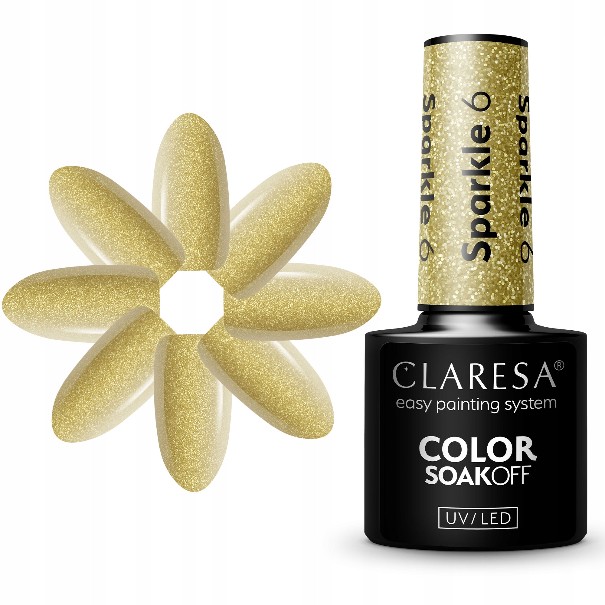 

Claresa lakier hybrydowy 5ml Sparkle 6 Złoty
