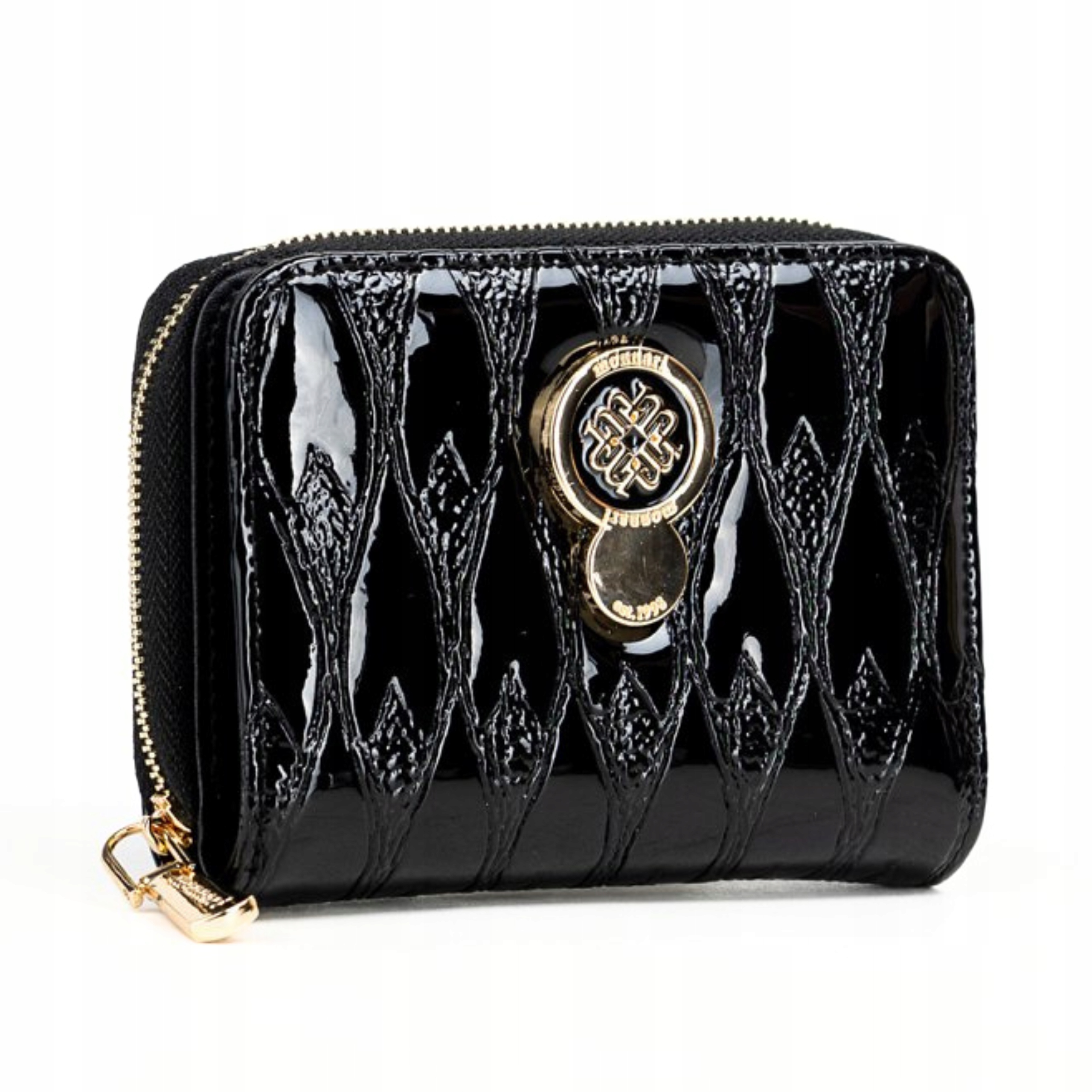 Portfel Damski Skórzany Monnari Czarny Lakierowany