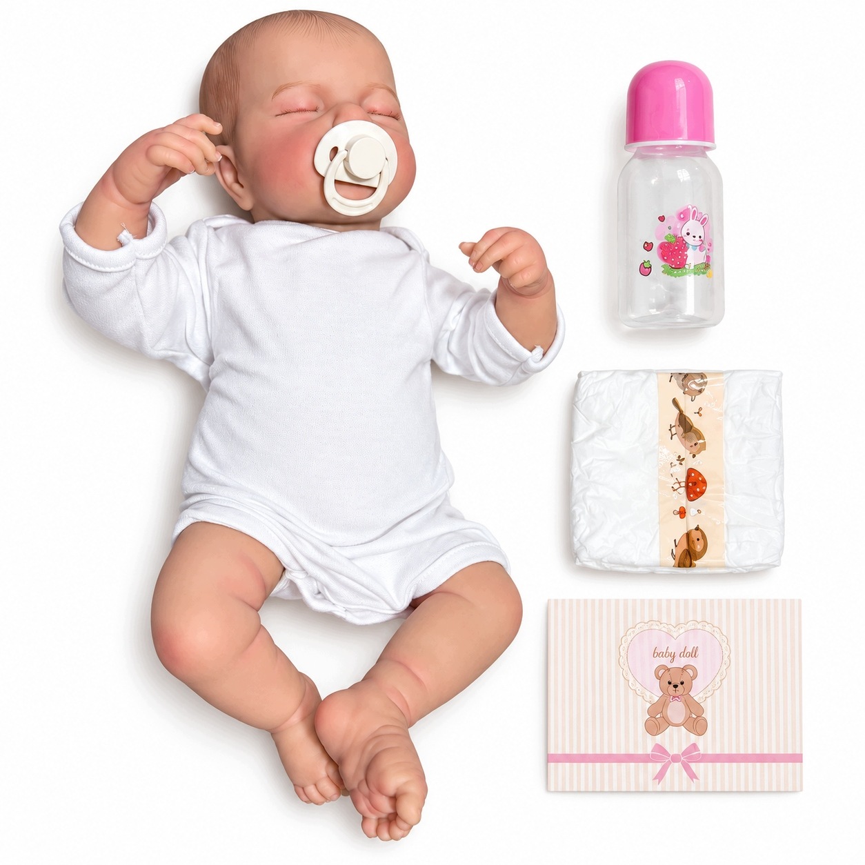 Lalka Reborn Baby 50CM Dziewczynka Silikonowa Śpiąca Bobas Jak Żywa