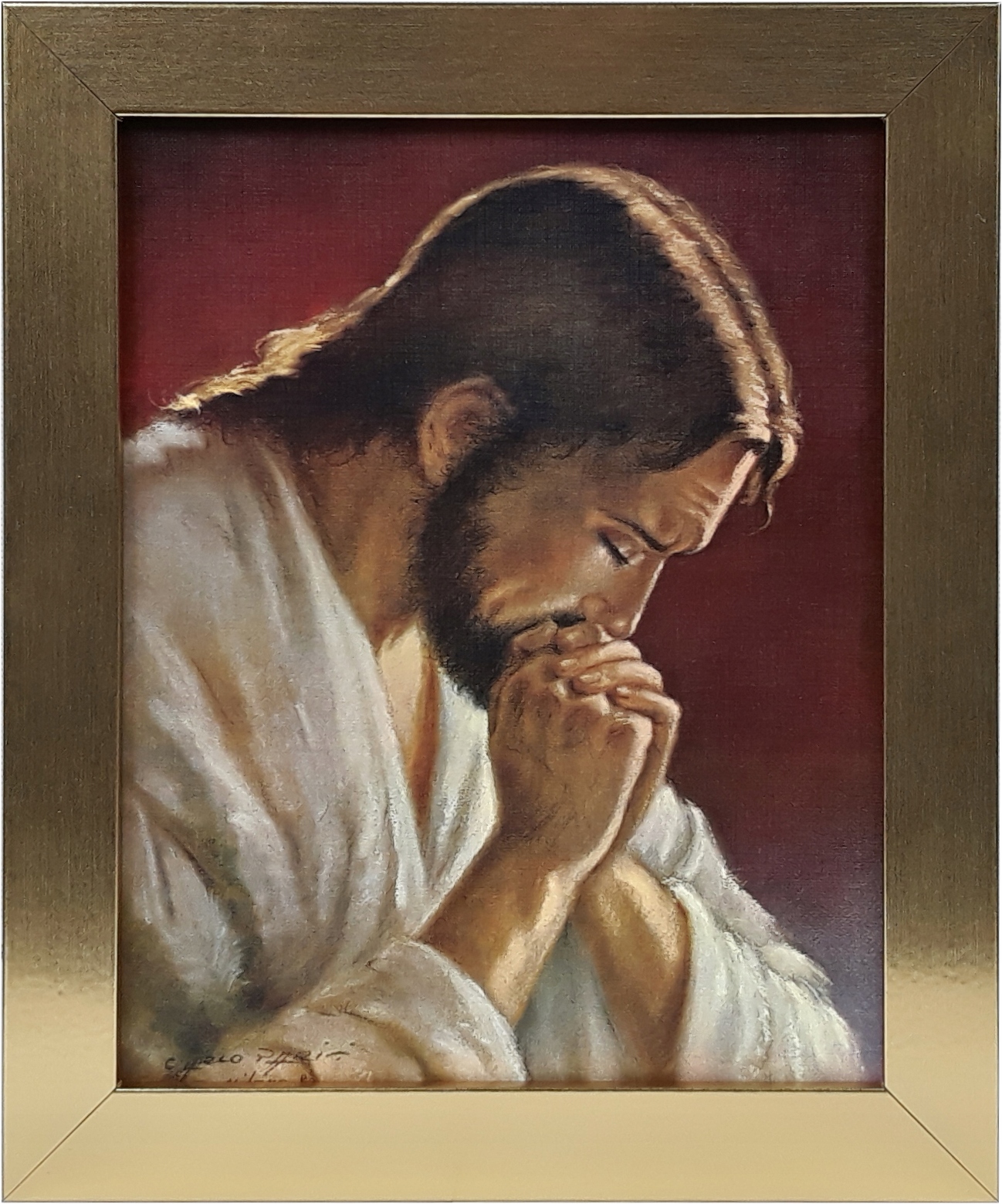 

Obraz 30x25 Jezus Modlący Się Złota Rama