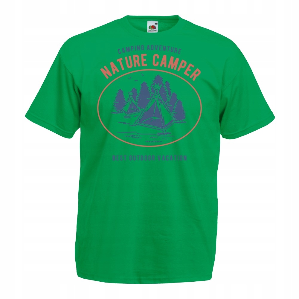 

Koszulka natura namiot las przygoda XXL zielona