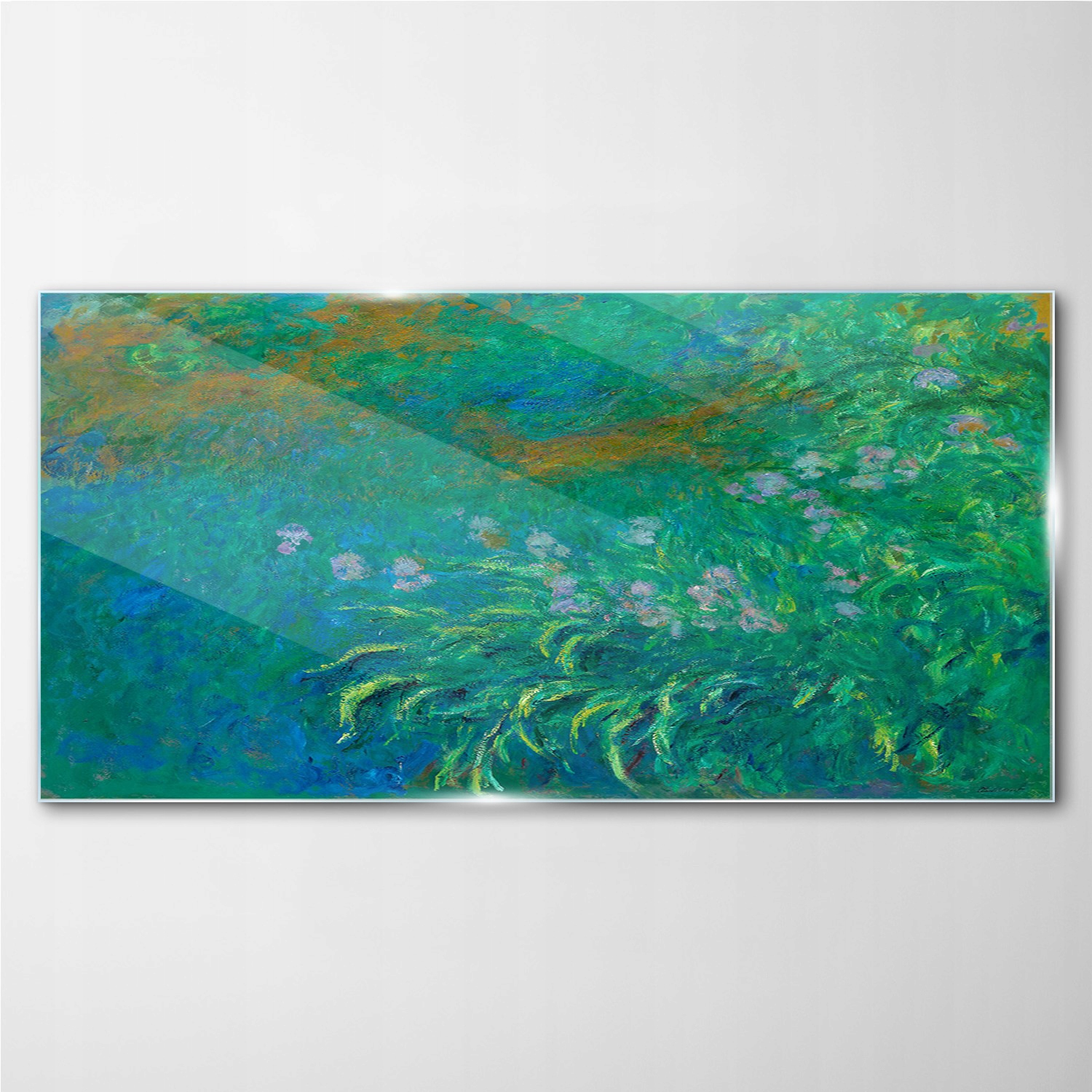 

Foto-obraz szklany do salonu Irysy Monet 140x70 cm