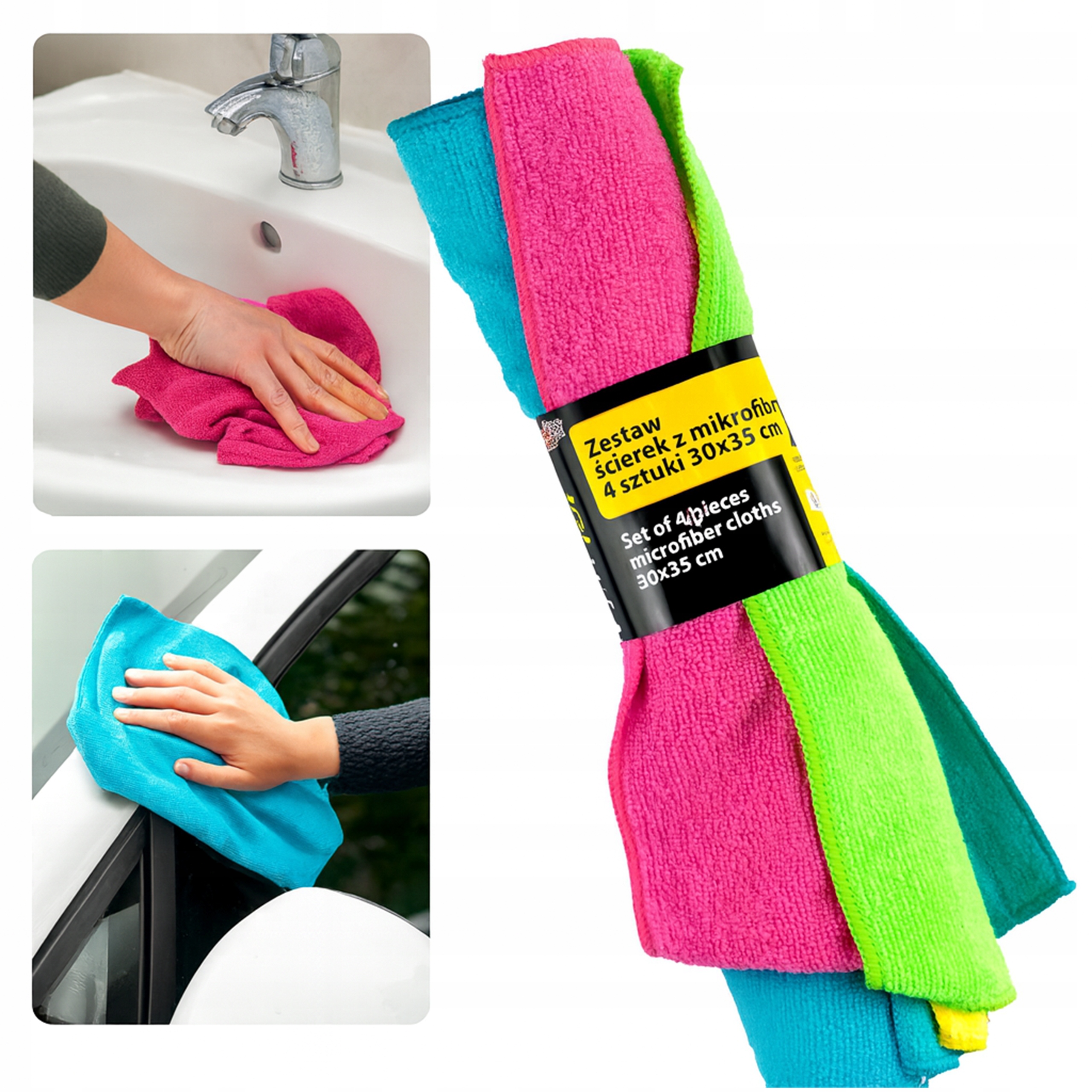 Zestaw 4 Sztuk Ściereczki Z Mikrofibry Moje Auto Virage Jakość 30x35cm
